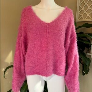 Pink fuzzy the impeccable pig sweater size S
